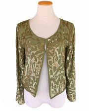 Love Sam Sequin Cardigan Gold Green Women’s S