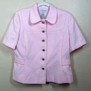 Sag Harbor Pink Blazer short sleeve textured size 12P