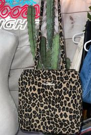 Women's Leopard Print Tote Handbag Snap Closure