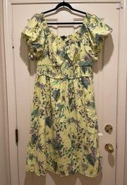 INTERNATIONAL CONCEPTS Raina Garden Yellow Floral Dress - Size 3X - NEW w/ Tags!