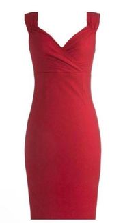 Modcloth Rock Steady Lady Love Song Dress Diva Wiggle Dress in Red Size M