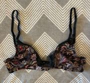 Victoria’s Secret Paisley Print Satin and Lace Lingerie Bralette Small