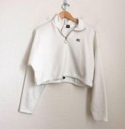 BDG white fleece 1/2 zip crop sweater size M