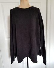 Treasure & Bond Knit Crewneck Wool Blend Long Sleeve Black Sweater Top Womens M