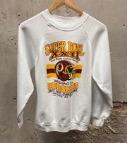 Vintage 1988 Washington Redskins Super Bowl XXII Champions White Crewneck Med M