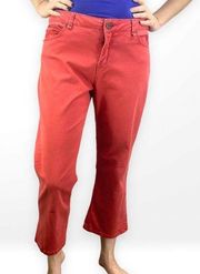 SANCTUARY Red Cropped High Rise Flared Capri Pants