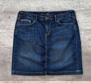 Eddie Bauer Womens 10 Dark Wash Blue Jean Skirt Above Knee Classic Denim