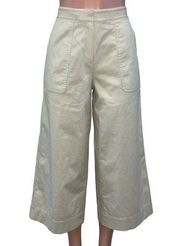 Lafayette 148 New York Wide Leg Crop Pants Tan US 8