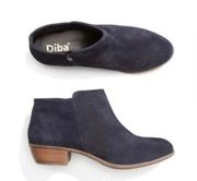 Diba Women's Size 8 Blue Gray Lovely Suede Leather Zipped Ankle Bootie