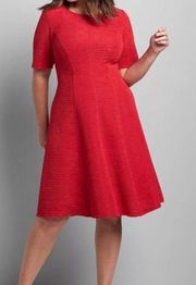 NWT Lane Bryant Perfect Texture Fit & Flare Red Dress size 26-28