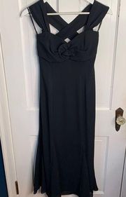 Jessica McClintock Gunne Sax Vintage 90s Black Long Formal Dress Size 3/4