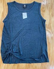 Bobeau Tank Top Women's Medium Blue Side Knot Crew Neck Sleeveless Pullover B62