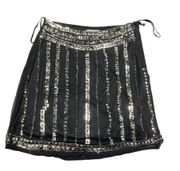 Black Beaded Mini Skirt