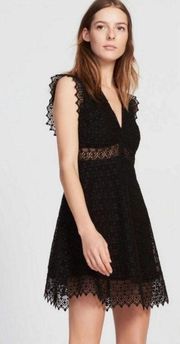 💕SANDRO PARIS💕 Lindsey Lace Mini Dress ~ Black Size 3 = US 8 NWT