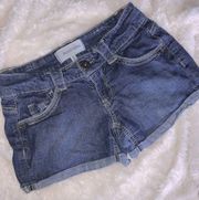 Rewind shorts in short short blue cuffed size 0