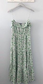 J. Crew Tiered Maxi Dress in Tossed Floral Green NEW