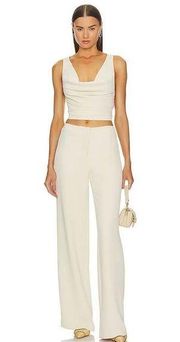 L’Academie Wide-Leg Pant in Sand Beige Size S