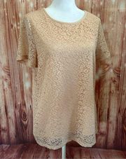 Premise Baby Pink Lace Crewneck T Shirt