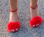 Red Fuzzy Heels