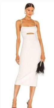 h:ours Enzo Midi Dress in White