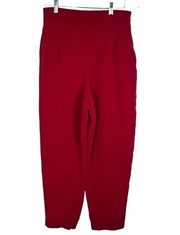 Dana Buchman 100% Silk Red Pleated Pants Pockets Size 14 New Condition Stretch