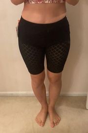 Open edit black lacy biker shorts. S