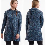 Title Nine Womens Floral Print Haven Dream Hoodie Athletic Dress Size S Blue