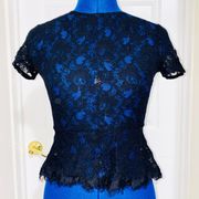 Forever 21 Black Lace Peplum Top