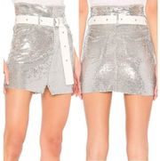 IRO High Rise Sequin Embellished Natou Mini Skirt Silver Women's FR 36 / US 4