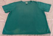 Woman Teal Green Acrylic Cotton Blend Top, size 2X