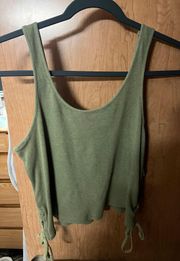 Olive Green Ruched Tank Top