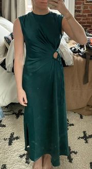 Green Maxi Dress with Cut Out