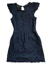 Akira Chicago Black Label Black Lace Dress Open Back Size: Small