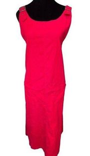 Westbound Red Festive Holiday Christmas Velvet Corduroy Overall Pinafore Dress