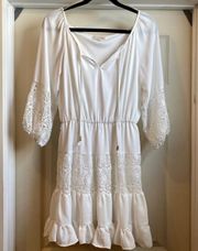 White Lace Peasant Dress