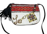 BRIGHTON Glitter & Go Pouch Crossbody Handbag  Cream Black Small Size