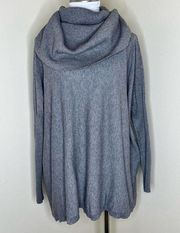 Dreamers by Debut Cowlneck Sweater M/L Gray Oversized Ribbed Knit Drop Shoulder