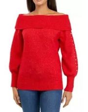 NWT Crown & Ivy Women's Marilyn Pearl Sweater