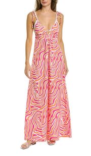 NWT Solid and Striped Maxi Dress