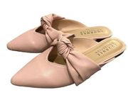 Journee Collection  Salinn Knotted Flats Faux Leather Blush 7.5 New