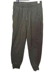 Womens Puma Sweatpants Joggers Drawstring Waist Sz S Olive Green Cotton Blend