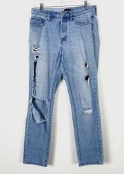 Volcom Light Wash Destroyed Denim Skinny Jeans