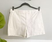 J. Crew Women's White Denim Chino Cargo Shorts Size 8