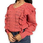 Faded Rose Ruffle Sweater