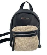 ALDO Emirick Black Faux Leather Sherpa Backpack Purse