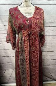 Collective Concepts small maroon patterned long flowy dress (#2010)