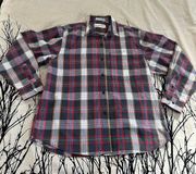 Diane Von Furstenberg 80’s vintage button-down plaid shirt, size 12, EUC