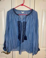 Crown and Ivy denim blouse