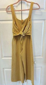 SAYLOR Jumpsuit Size small Yellow White Heathered Stripes Wide Leg Sleeveless