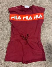 FILA logo drawstring romper